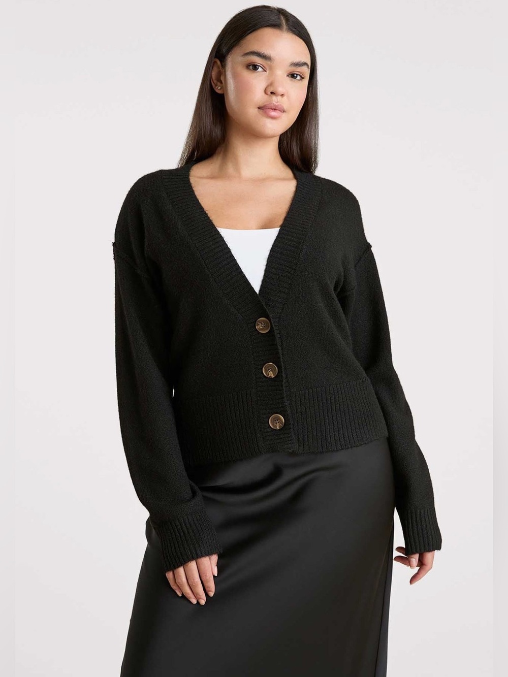 NUUDS Cozy Knit Cardigan Black XXXL